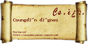 Csungán Ágnes névjegykártya
