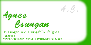 agnes csungan business card